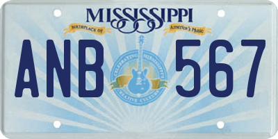 MS license plate ANB567