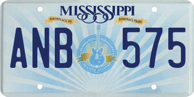 MS license plate ANB575