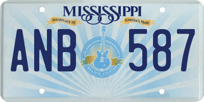 MS license plate ANB587