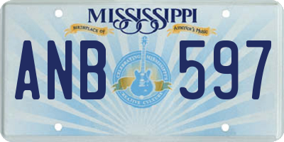 MS license plate ANB597