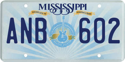 MS license plate ANB602