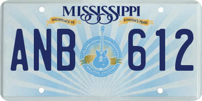 MS license plate ANB612