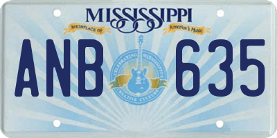 MS license plate ANB635
