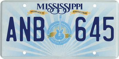 MS license plate ANB645