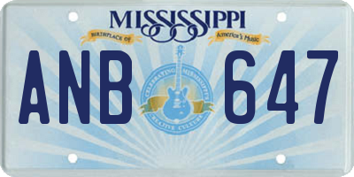 MS license plate ANB647