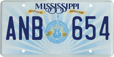 MS license plate ANB654