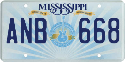 MS license plate ANB668