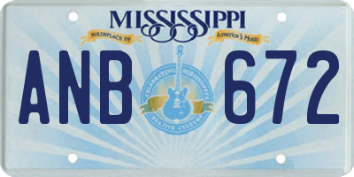 MS license plate ANB672