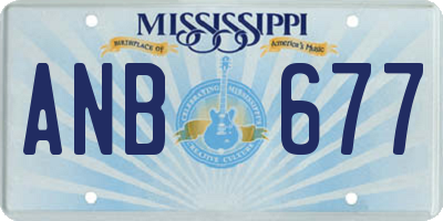 MS license plate ANB677