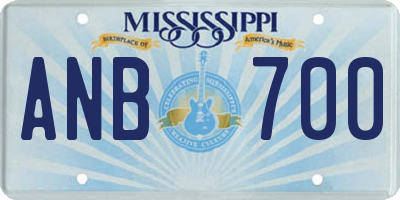 MS license plate ANB700