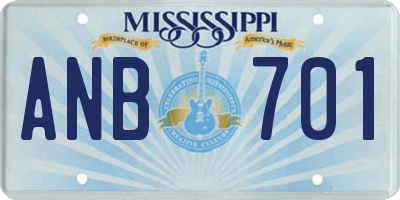 MS license plate ANB701