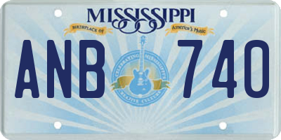 MS license plate ANB740