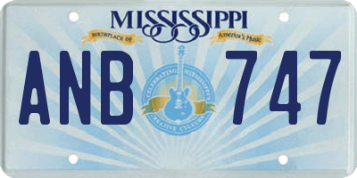 MS license plate ANB747