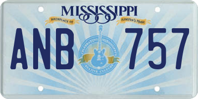 MS license plate ANB757