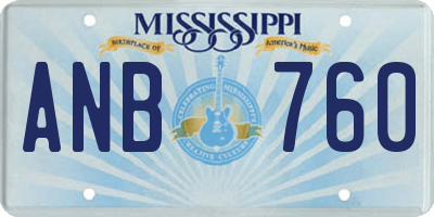 MS license plate ANB760