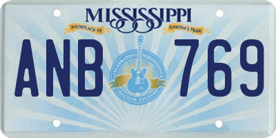 MS license plate ANB769