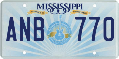 MS license plate ANB770