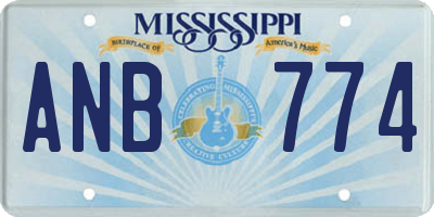 MS license plate ANB774