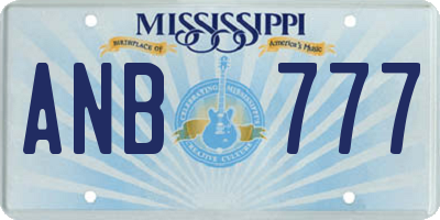 MS license plate ANB777