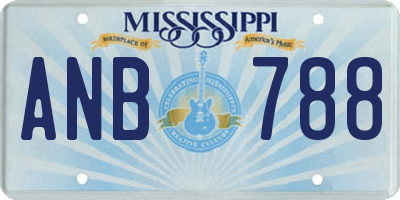 MS license plate ANB788