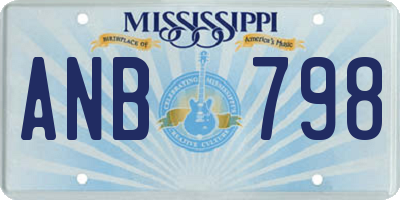 MS license plate ANB798