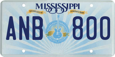 MS license plate ANB800