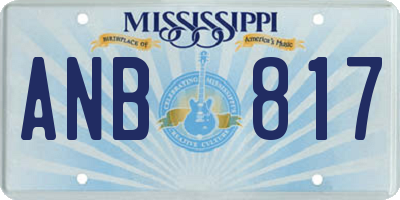 MS license plate ANB817