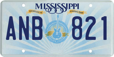 MS license plate ANB821