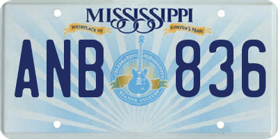 MS license plate ANB836