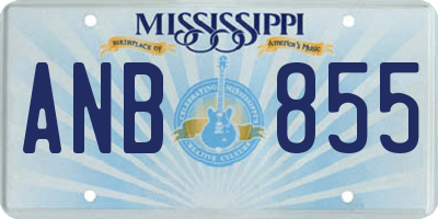 MS license plate ANB855