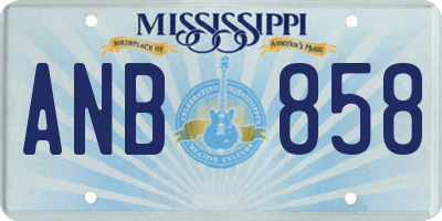 MS license plate ANB858