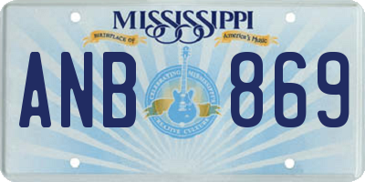 MS license plate ANB869