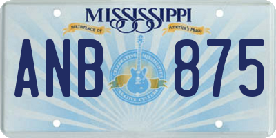 MS license plate ANB875