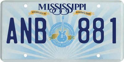 MS license plate ANB881