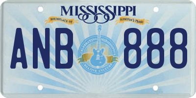 MS license plate ANB888