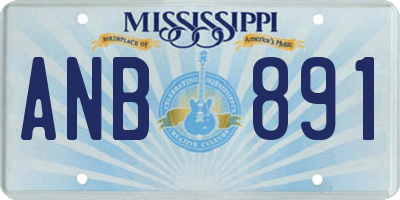 MS license plate ANB891