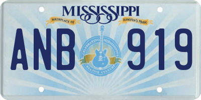 MS license plate ANB919