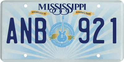MS license plate ANB921