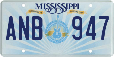 MS license plate ANB947
