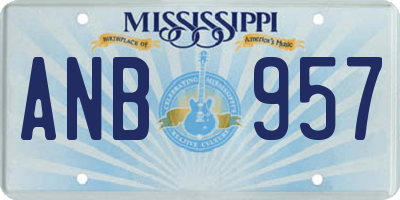 MS license plate ANB957