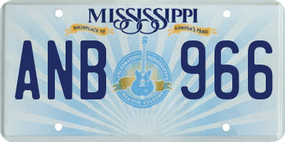 MS license plate ANB966