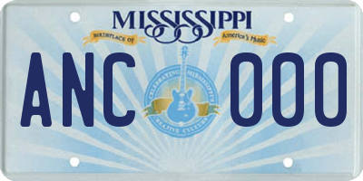 MS license plate ANC000