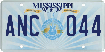 MS license plate ANC044
