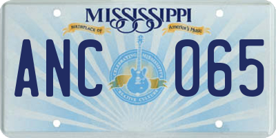 MS license plate ANC065