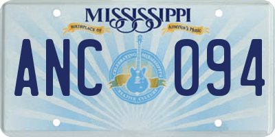 MS license plate ANC094