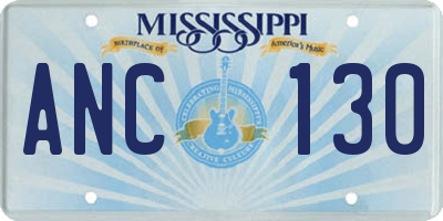 MS license plate ANC130