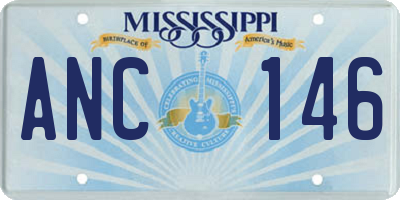 MS license plate ANC146