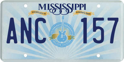 MS license plate ANC157
