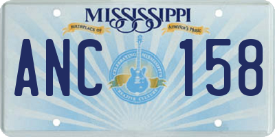 MS license plate ANC158