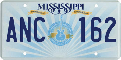 MS license plate ANC162